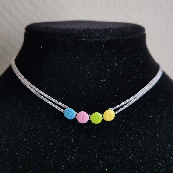 Dior Jewelry - DIOR Enamel Charm Silver Tone Choker Necklace